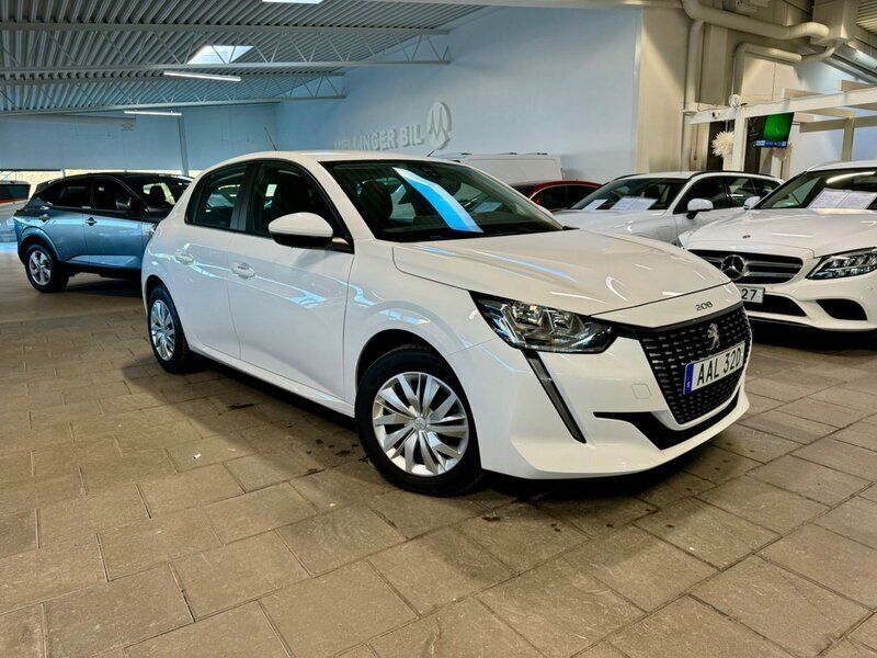 Vit Begagnad 2021 Peugeot 208 Active Halvkombi | 138 500 kr (Marknadspris) - Bild 1/4