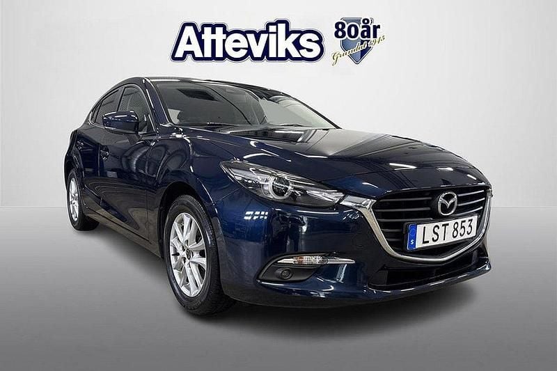 Blå Begagnad 2018 Mazda 3 Inclusive Halvkombi | 149 900 kr (Bra pris) - Bild 1/4