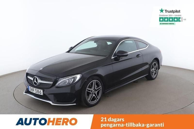 Svart Begagnad 2016 Mercedes C200 AMG line Sportkupé | 195 000 kr (Bra pris) - Bild 1/4