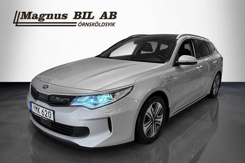 Grå Begagnad 2018 Kia Optima Hybrid Sedan | 184 900 kr (Bra pris) - Bild 1/4