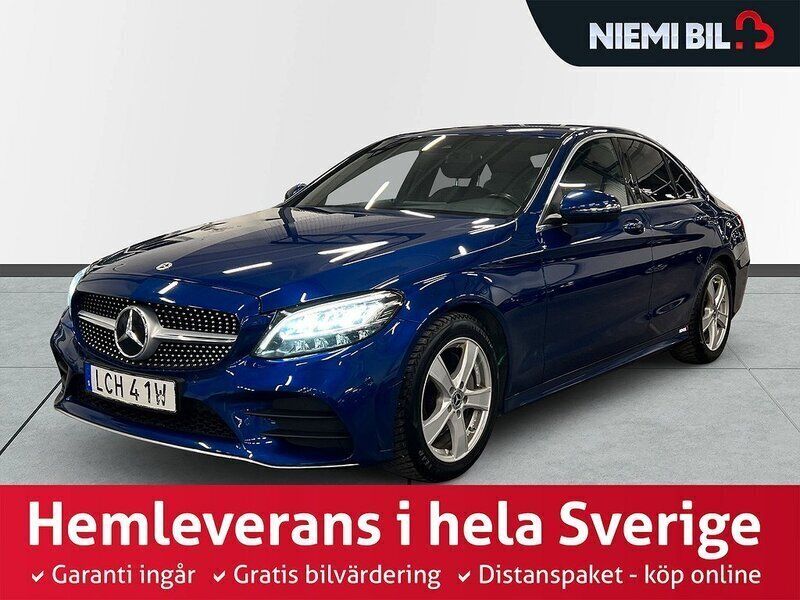 Blå Begagnad 2019 Mercedes C200 AMG line Sedan | 269 900 kr (Lite dyr) - Bild 1/3