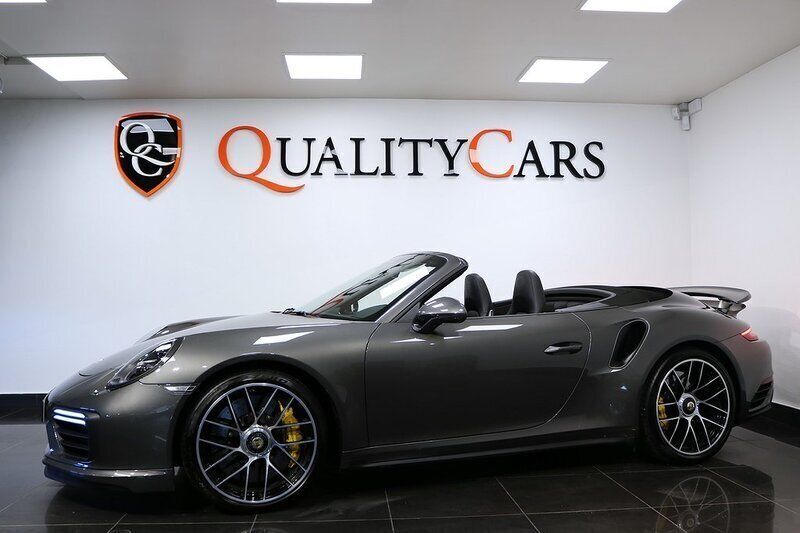 Begagnad Porsche 911 Turbo S Cabriolet Sport 581 HK (427 kW) 2018 Mörkgrå (grå) Cab