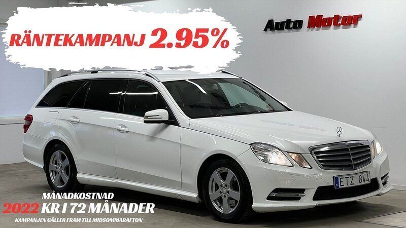 Vit Begagnad 2012 Mercedes E220 Classic Kombi | 129 900 kr (Marknadspris) - Bild 1/3
