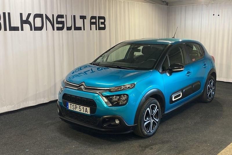 Blå Begagnad 2022 Citroën C3 PureTech Halvkombi | 129 000 kr (Marknadspris) - Bild 1/4