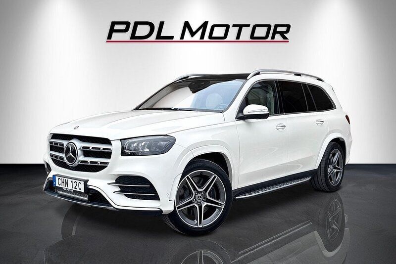 Vit Begagnad 2021 Mercedes GLS400 AMG line SUV | 899 000 kr (Marknadspris) - Bild 1/4