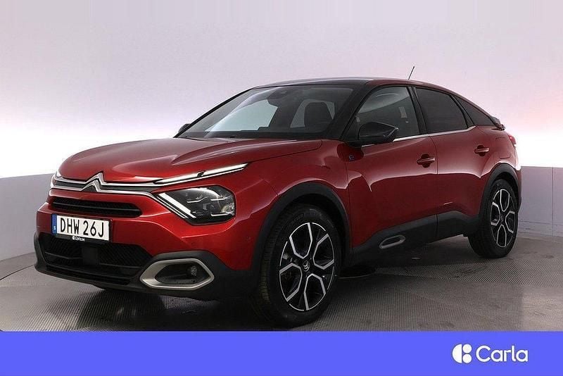 Röd Begagnad 2022 Citroën e-C4 Exclusive Halvkombi | 229 900 kr (Marknadspris) - Bild 1/3