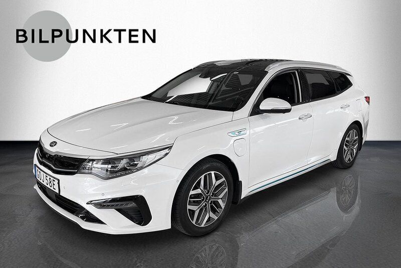 Vitmetallic Begagnad 2019 Kia Optima Hybrid 2 Sedan | 249 900 kr (Marknadspris) - Bild 1/4