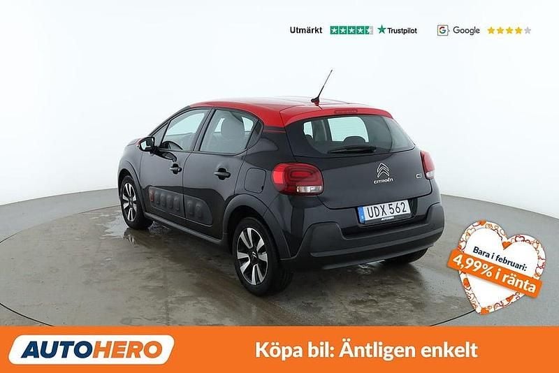 Begagnad Citroën C3 PureTech 83 HK (61 kW) 2018 Svart Sedan