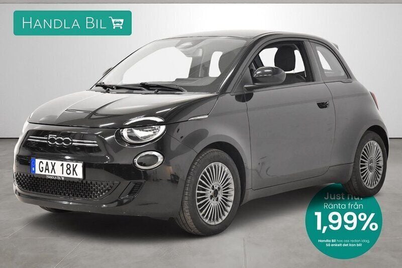 Svart Begagnad 2021 Fiat 500e Icon Halvkombi | 179 900 kr (Marknadspris) - Bild 1/3