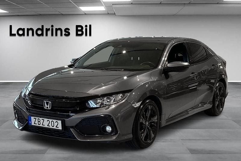 Mörkgrå (grå) Begagnad 2019 Honda Civic Elegance Halvkombi | 149 300 kr (Marknadspris) - Bild 1/4