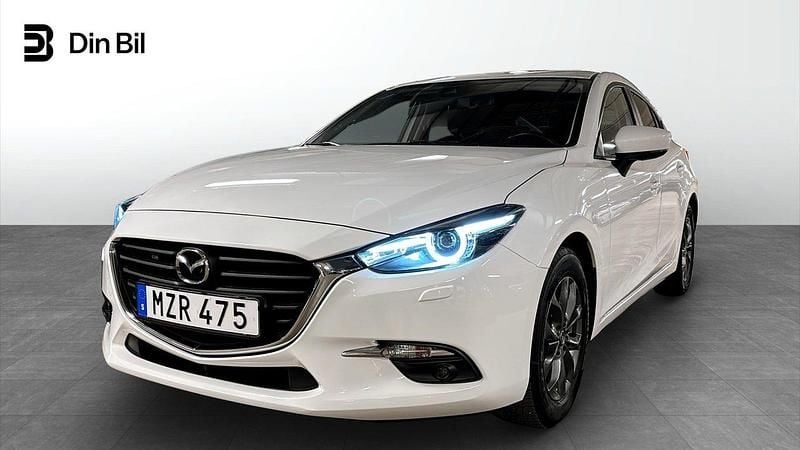 Vit Begagnad 2018 Mazda 3 Inclusive Halvkombi | 169 900 kr (Marknadspris) - Bild 1/4
