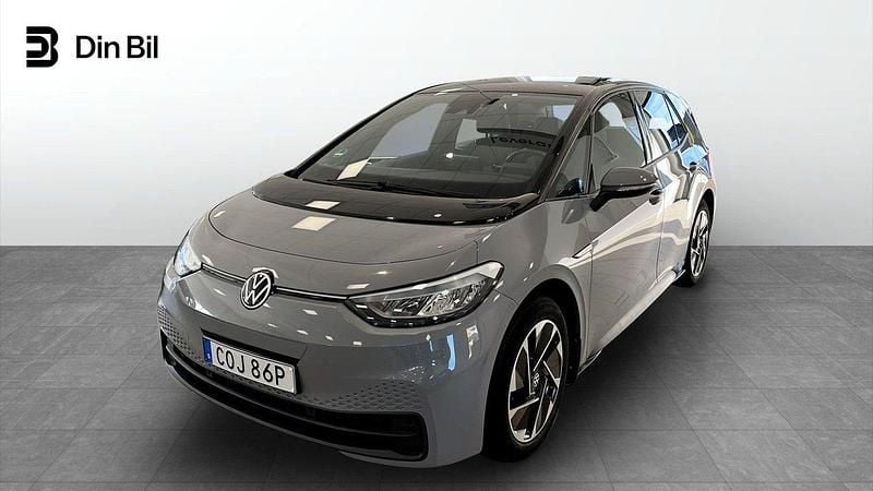 Grå (moonstone grey black) Begagnad 2022 VW ID.3 Comfortline Halvkombi | 239 900 kr (Bra pris) - Bild 1/4