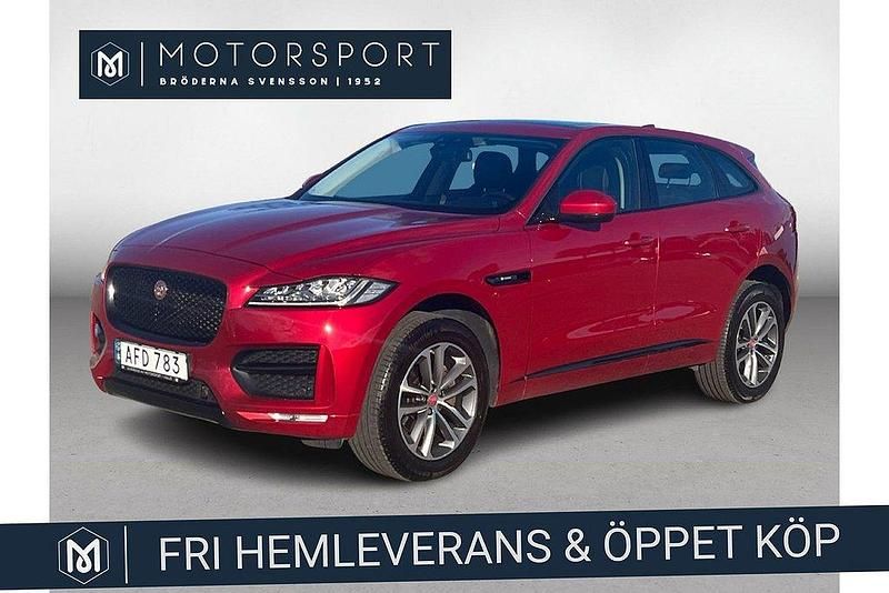 Röd Begagnad 2016 Jaguar F-Pace R-Sport SUV | 219 900 kr (Marknadspris) - Bild 1/3