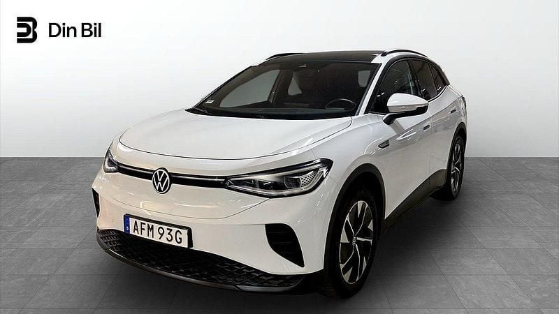 Vit (glacier white metallic) Begagnad 2021 VW ID.4 Pro Performance SUV | 354 900 kr (Bra pris) - Bild 1/4