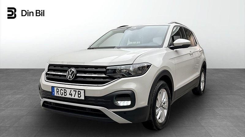 Grå (ascot grey) Begagnad 2022 VW T-Cross Comfortline SUV | 194 900 kr (Marknadspris) - Bild 1/4