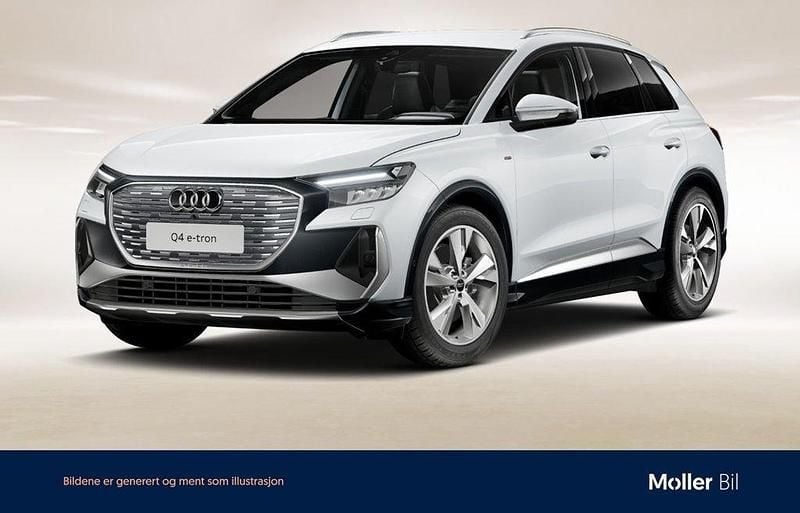 Glaciärvit metallic Begagnad 2023 Audi Q4 e-tron S-Line SUV | 369 900 kr (Bra pris) - Bild 1/4