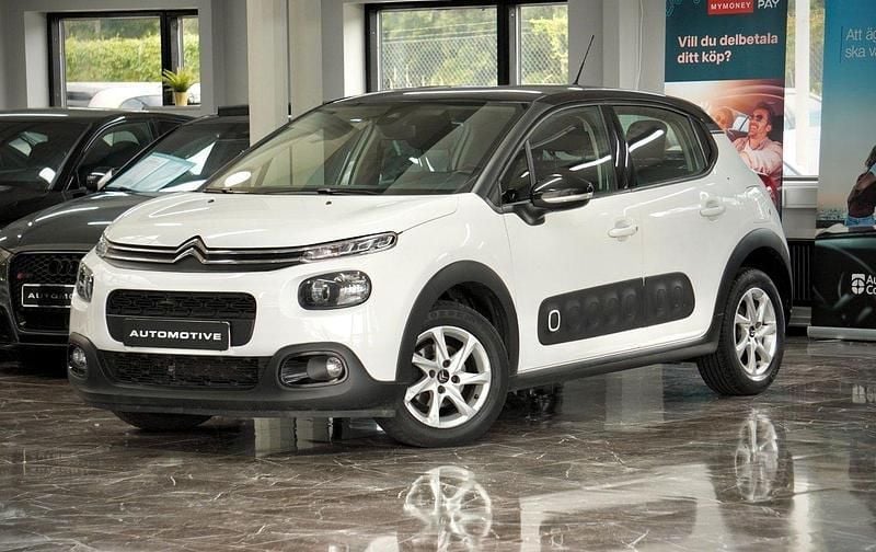 Vit Begagnad 2018 Citroën C3 PureTech Halvkombi | 114 900 kr (Marknadspris) - Bild 1/4