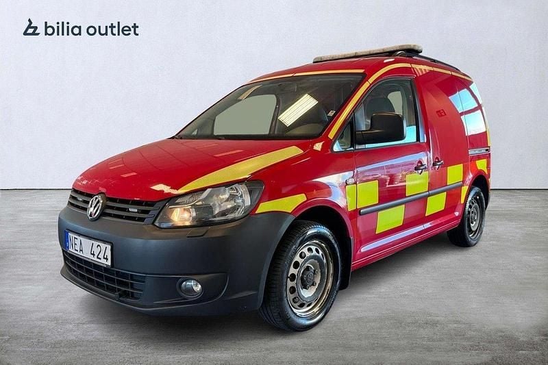 Röd Begagnad 2013 VW Caddy Minibuss | 89 900 kr (Marknadspris) - Bild 1/3