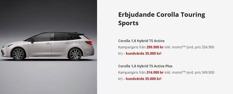 Mörkblå (blå) Ny 2025 Toyota Corolla Active Kombi | 299 900 kr (Bra pris) - Bild 1/1