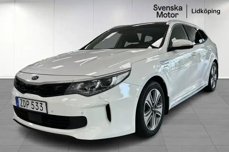 Vit Begagnad 2017 Kia Optima Hybrid 2 Sedan | 159 900 kr (Marknadspris) - Bild 1/4