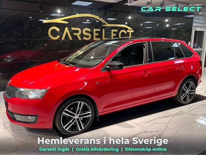 Begagnad Skoda Rapid 106 HK (77 kW) 2015 Röd Halvkombi