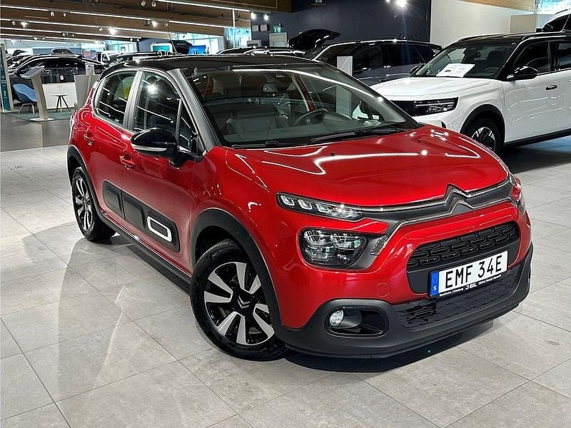 Röd Begagnad 2021 Citroën C3 Shine Halvkombi | 169 900 kr (Marknadspris) - Bild 1/4