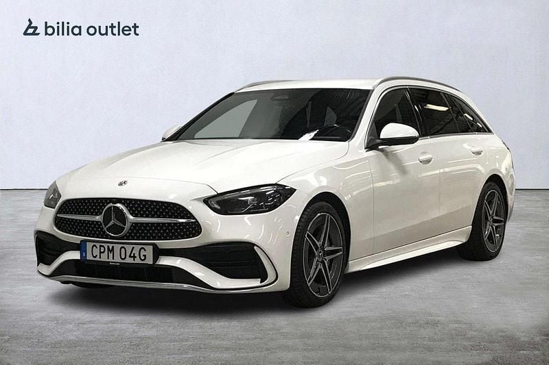 Vit Begagnad 2022 Mercedes C220 AMG Kombi | 354 900 kr (Bra pris) - Bild 1/4