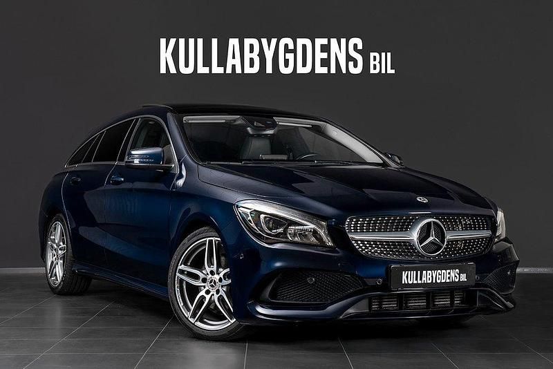 Mörkblå Begagnad 2018 Mercedes CLA200 Shooting Brake AMG Kombi | 259 000 kr (Marknadspris) - Bild 1/4
