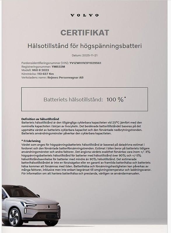 Begagnad Volvo V60 Plus 253 HK (186 kW) 2022 Svart Kombi