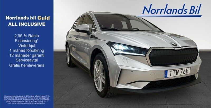 Silver (brilliant silver metallic) Begagnad 2021 Skoda Enyaq iV SUV | 299 000 kr (Superpris) - Bild 1/4