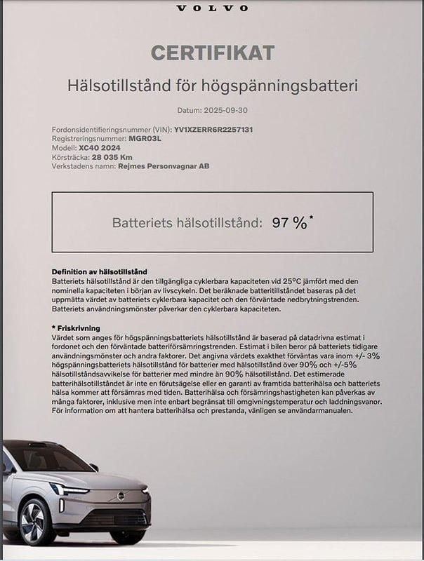 Begagnad Volvo XC40 Ultimate 303 kW (413 HK) 2024 Ljusgrå (grå) SUV