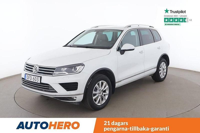 Vit Begagnad 2016 VW Touareg SUV | 192 000 kr (Marknadspris) - Bild 1/4