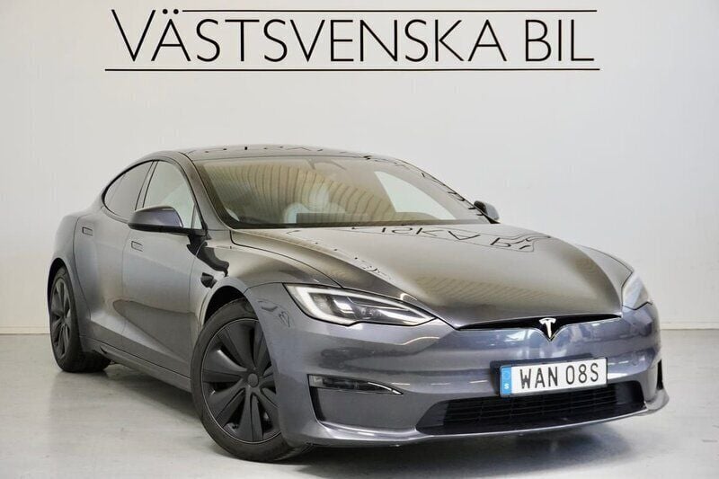 Grå Begagnad 2022 Tesla Model S Plaid Sedan | 759 000 kr - Bild 1/4