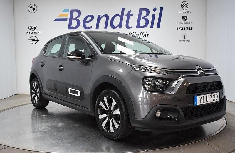 Grå platinum Begagnad 2022 Citroën C3 Exclusive Halvkombi | 129 500 kr (Marknadspris) - Bild 1/3