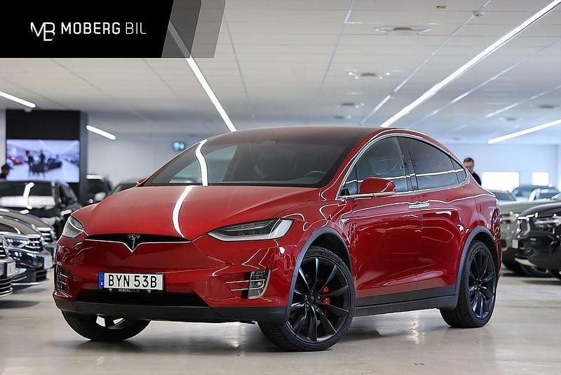 Röd Begagnad 2019 Tesla Model X Performance SUV | 589 900 kr - Bild 1/2
