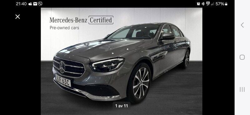 Grå Begagnad 2021 Mercedes E300 Avantgarde Sedan | 385 000 kr (Superpris) - Bild 1/4
