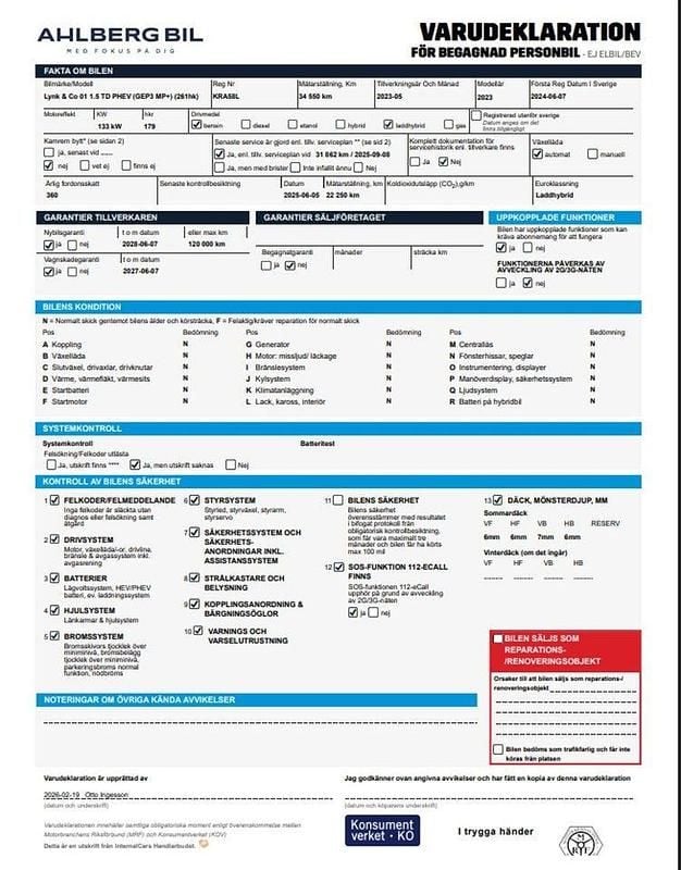 Begagnad Lynk & Co 01 264 HK (194 kW) 2023 Blå SUV