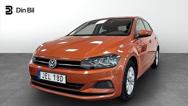 Orange (energetic orange metallic) Begagnad 2019 VW Polo Halvkombi | 149 900 kr (Marknadspris) - Bild 1/4