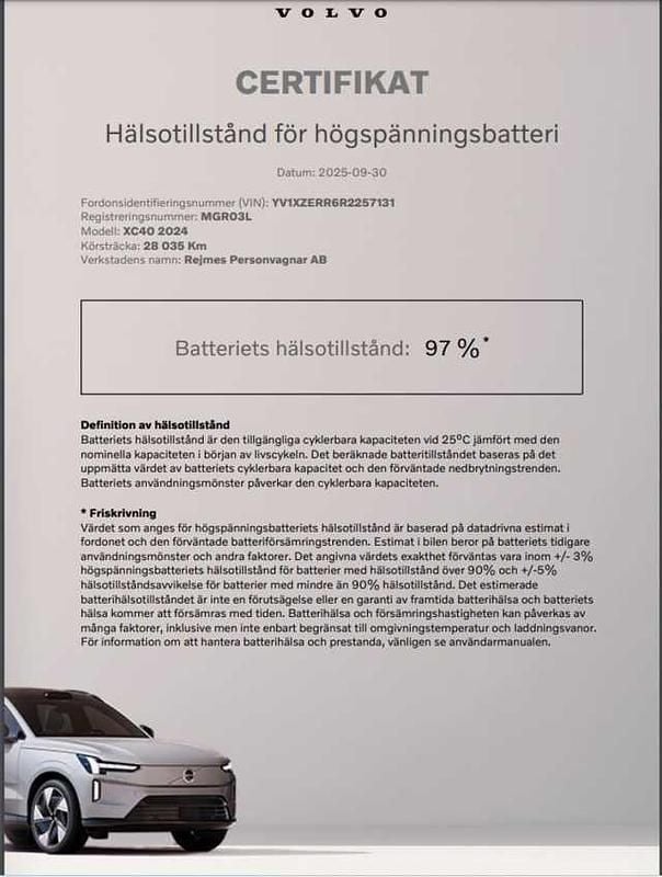 Begagnad Volvo XC40 Ultimate 304 kW (414 HK) 2023 Ljusgrå SUV