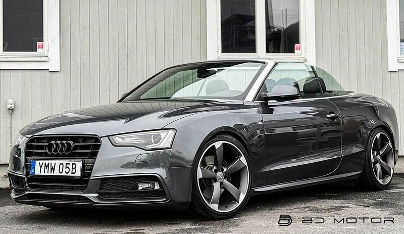 Mörkgrå (grå) Begagnad 2015 Audi A5 Cabriolet S-Line Cab | 239 900 kr (Bra pris) - Bild 1/4