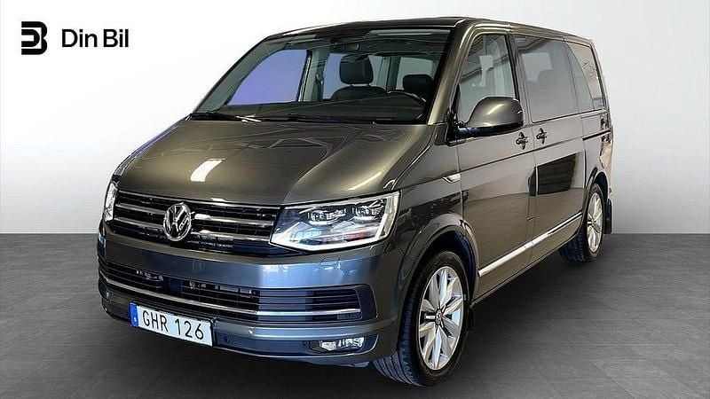 Grå (indiumgrå metallic) Begagnad 2018 VW Multivan Highline Minibuss | 419 900 kr (Superpris) - Bild 1/4