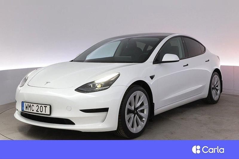 Vit Begagnad 2022 Tesla Model 3 Standard Range Plus Sedan | 354 900 kr (Lite dyr) - Bild 1/4