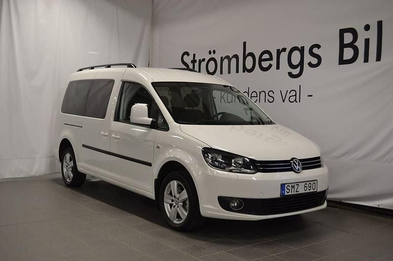 Vit Begagnad 2014 VW Caddy Maxi Minibuss | 139 000 kr - Bild 1/4