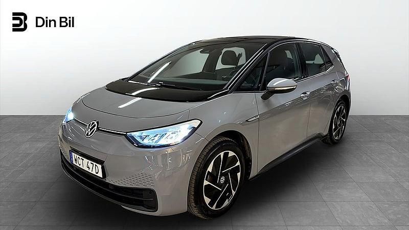 Grå Begagnad 2022 VW ID.3 Pro Halvkombi | 284 900 kr (Bra pris) - Bild 1/4