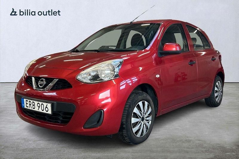 Röd Begagnad 2014 Nissan Micra Halvkombi | 49 900 kr (Marknadspris) - Bild 1/3