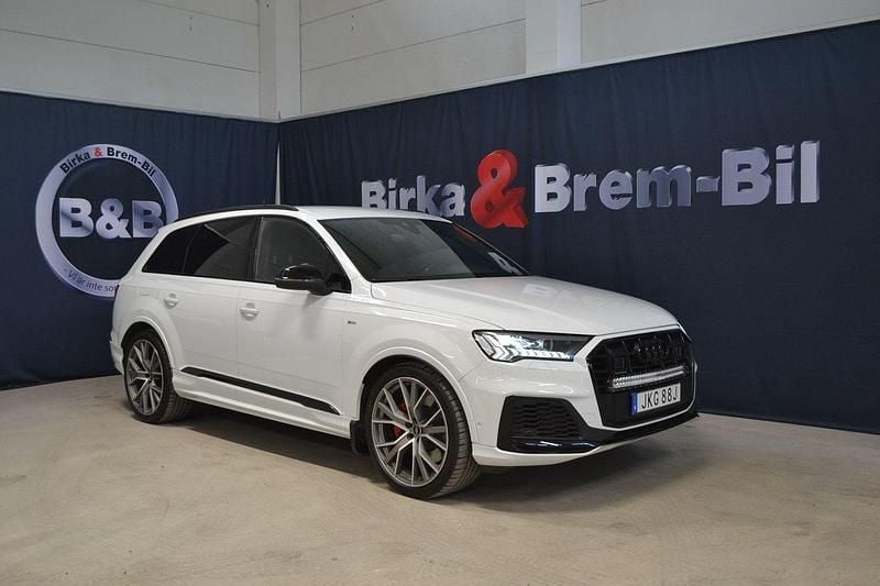 Vit Begagnad 2022 Audi Q7 S-Line SUV | 649 000 kr (Lite dyr) - Bild 1/4