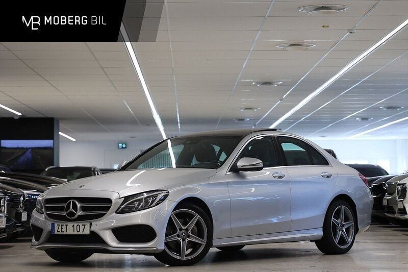Silver Begagnad 2018 Mercedes C220 AMG line Sedan | 219 900 kr (Bra pris) - Bild 1/3