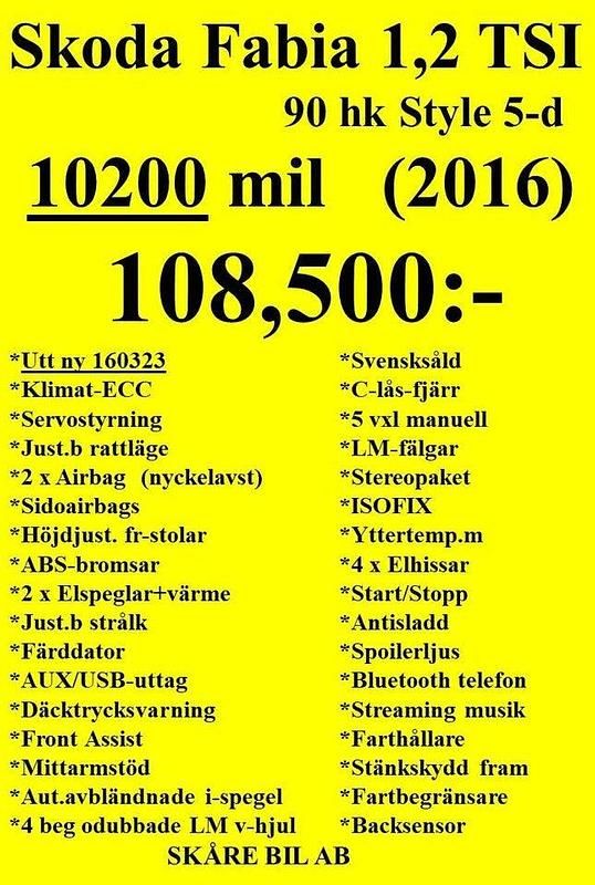 Begagnad Skoda Fabia Style 90 HK (66 kW) 2016 Vit Halvkombi
