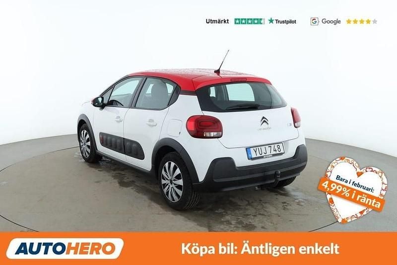 Begagnad Citroën C3 PureTech 112 HK (82 kW) 2018 Vit Sedan