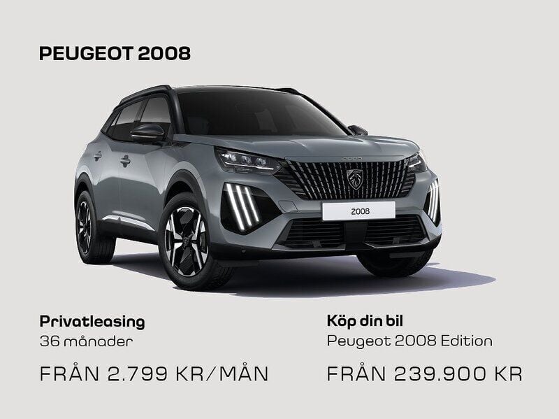 Vit Begagnad 2023 Peugeot 2008 Allure SUV | 239 900 kr (Marknadspris) - Bild 1/1